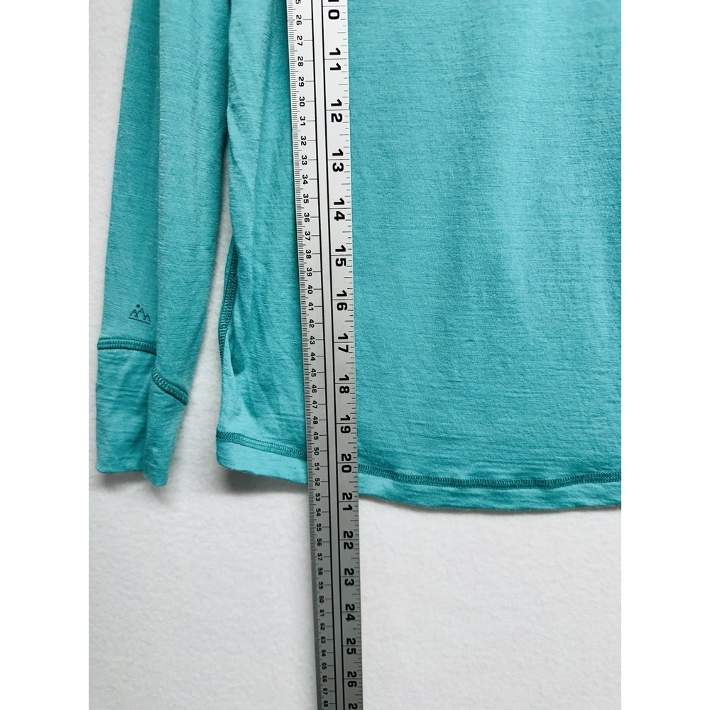 IKSPLOR Base Layer Top Kid's Sz 6-7 100% Merino Wool Teal Thumbhole Ski Winter - Picture 8 of 9